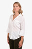James Perse White Cotton Three-Quarter Sleeve Top Size 4