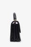 Pre-loved Chanel™ 22A Black Quilted Lambskin Top Handle Flap Clutch with Chain