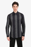 Versace Collection Grey Ombre Striped Button Down Shirt Size 40 Mens