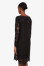 Diane von Furstenberg Black Lace Long Sleeve Midi Dress Size 12