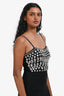 Sandro Black Crystal Embellished Crop Top Size 0
