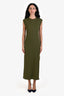 Frame Green Cotton Sleeveless Midi Dress Size M