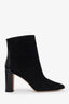 Manolo Blahnik Black Suede 'Rosie 90' Patent Leather Heeled Ankle Boots Size 39.5