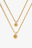 Christian Dior Antique Gold Tone Amulettes d'Amour Double Layered Coin Pendant Necklace