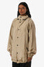 Balenciaga Beige Logo Printed Button Up Windbreaker Size 44