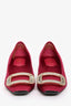 Roger Vivier Magenta Satin Square Toe Strass Buckle Kitten Heels Size 38