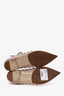 Valentino Beige Patent Leather Rockstud Caged Flats Size 37