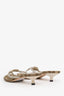 Gucci Beige/White Monogram Heart Logo Thong Sandals Size 36