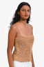 Staud Camel Cotton Blend Woven Knit 'Haze' Tank Top Size S