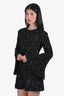Frame Black Sequin Flutter Sleeve Dress Size S