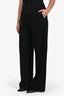 Stella McCartney Navy Wool Button Detailed High Rise Trousers Size 44