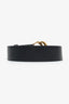 Ceinture épaisse GG Marmont Gucci en cuir grainé noir, taille 85/34
