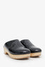 Pre-loved Chanel™ Black Patent Leather Perforated CC Wooden Clogs Size 41