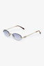 Miu Miu Gold Tone/Blue Oval Sunglasses