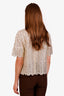 Moncler Metallic Sheer Short Sleeve Top Size 2