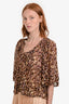 Isabel Marant Etoile Leopard Print Sheer Top Size 38