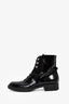 Christian Dior Black Patent Leather Crystal Detail Combat Boots Size 41