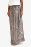 Isabel Marant Etoile Beige/Multicolour Silk Wrap Maxi Skirt Size 34