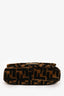 Fendi Brown/Black Shearling FF Baguette Bag with Strap