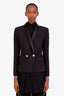 Balmain Black Structured Double Breasted Blazer Size 36