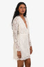 Iro Cream Lace Long Sleeve V-Neck Midi Dress Size 36