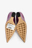 Bottega Veneta Purple Patent Croc-Embossed Punta Heels Size 35