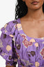Ulla Johnson Purple Printed Short Sleeve 'Naomi' Dress Size 2