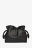 Loewe Black Leather Medium Flamenco Clutch with Leather + Canvas Strap