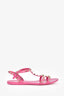 Valentino Hot Pink Rubber Cage Rockstud Sandals Size 38