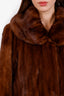 Vintage Brown Mink Fur Long Coat