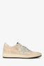 Golden Goose Beige/Silver Suede Sequin Ballstar Size 38