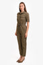 Frame Army Green Short Sleeve Belted Jumpsuit Size S