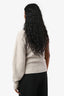 Isabel Marant Light Grey Wool Cashmere Rib Knit One Shoulder Sweater Size 38