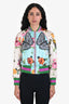 Gucci Multicoloured Butterfly Silk Embroidered Puffer Zip Jacket Size 40