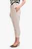 Brunello Cucinelli Light Beige Silk Blend Jogger Crop Trousers Size 6