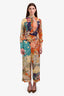 Gucci Multicolour Silk Flowy Cropped Patterned Pants Size 44