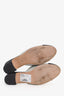 Pre-loved Chanel™ Silver/Black Woven PVC Leather Bow Mules Size 38