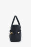 Loro Piana Navy Leather Ghiera Shopper Small Tote with Pouch