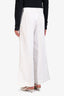 Forte Forte White Cotton Linen Blend Wide Leg Pleated Trousers Size 1