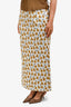 Tibi Cream/Yellow Sunflower Midi Skirt Size 8