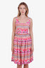 Prada Pink/Multicolour Cotton Midi Length Dress Size 40