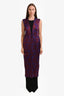 Dries Van Noten Purple/Burgundy Paisley Drawstring Vest Size 40