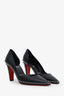 Christian Louboutin Black Leather Spike D'Orsay Pumps Size 37