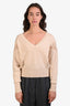 Chloe Sweet Ivory Cashmere Flower Embroidered Sweater Size XS