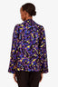 Burberry Purple Printed Long Sleeve Mock Neck Blouse Size US 4