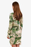 Moschino Couture Green/Cream Wool Money Print Mini Dress Size 10