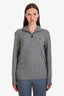 Polo Ralph Lauren Grey Wool Cashmere Blend Quarter Zip Long Sleeve Sweater Size XS