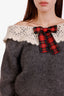 Miu Miu 2020 Mohair Crochet-Knit Collar Sweater Size 36