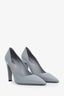 Prada Grey Leather Pointed Toe Pumps Size 38.5