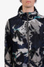 Burberry Green/Navy Camouflage Print Hooded Windbreaker Jacket Size 46 Men's